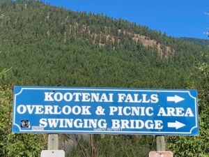Things to do in NW Montana photo of kootenai falls road sign