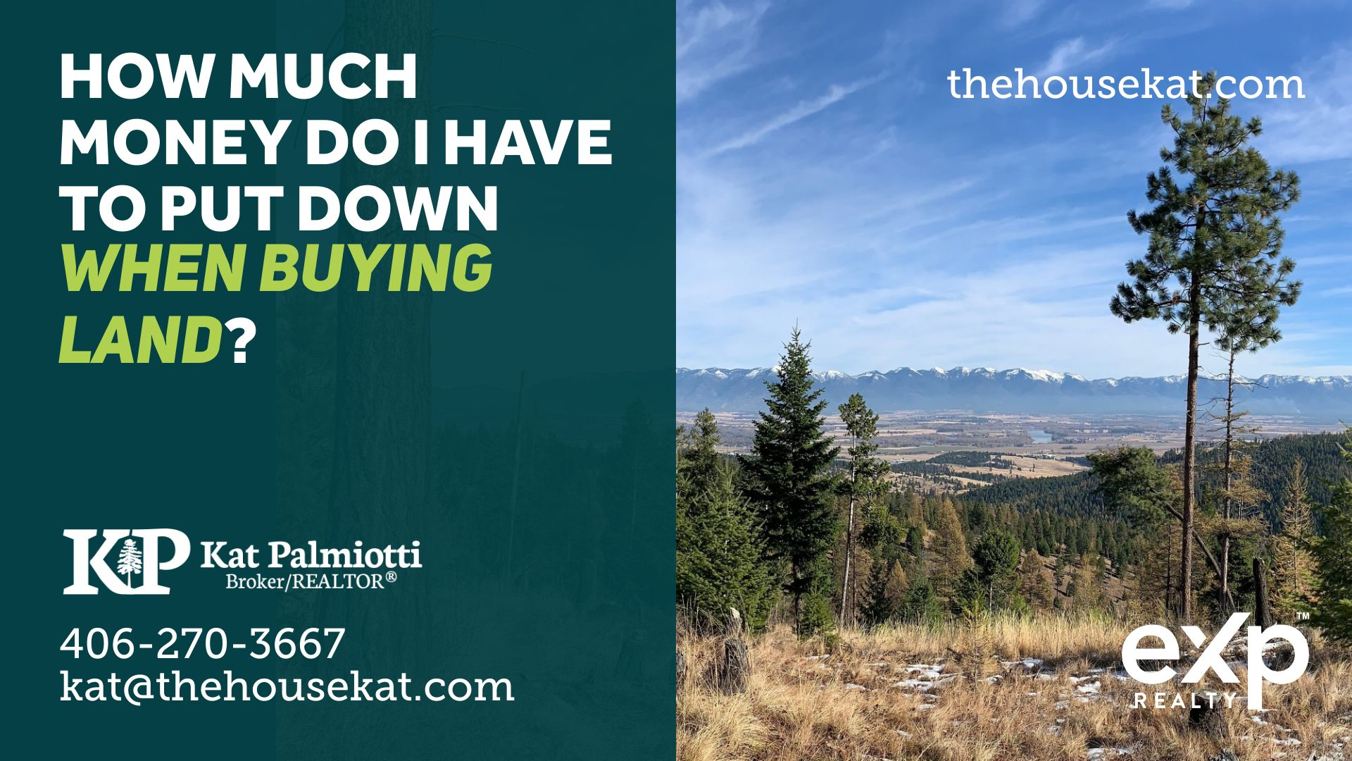 How much money do I have to put down when buying land?